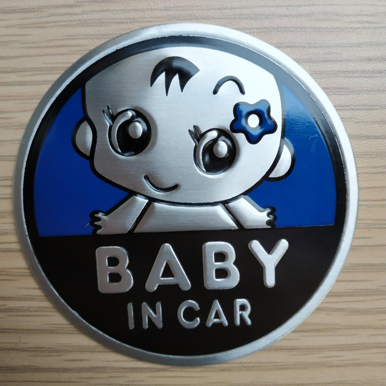 Tem nhôm Baby in car tròn 7.5cm