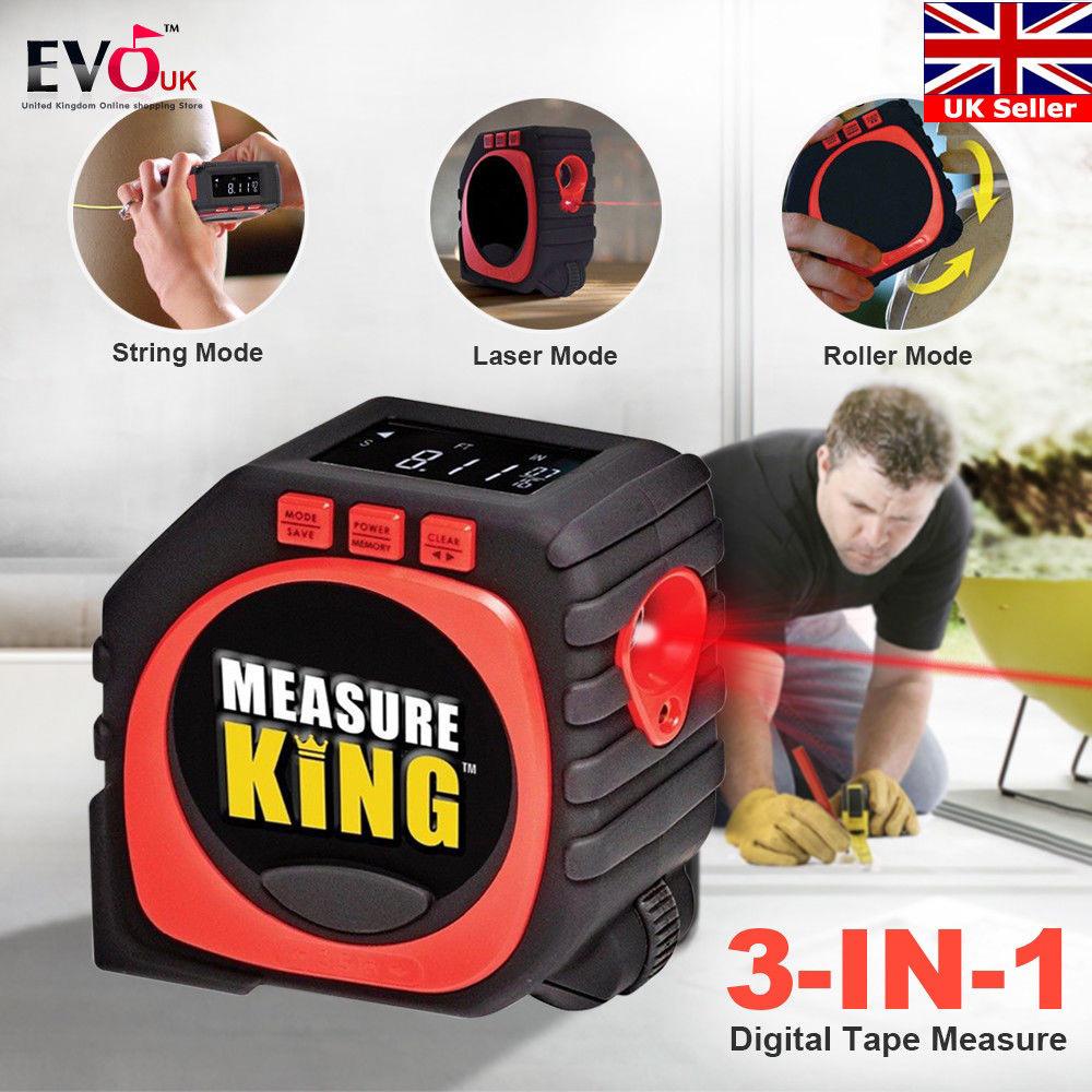 Thước Đo Chiều Dài Laze Kiêm Dây Đo, Thước Đo Đa Năng Kĩ Thuật Số Measure King 3in1, Đo Chính Xác Mọi Ngóc Ngách Trong Nhà.