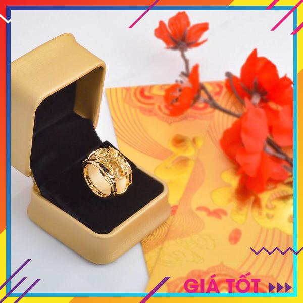 Phụ Kiện Thời Trang Nhẫn Bạc Thái Mạ Vàng Non, Nhẫn Thiên Long Phong Thủy, Nhẫn Cao Cấp, Nhẫn Vàng Đẹp ( Màu Vàng)