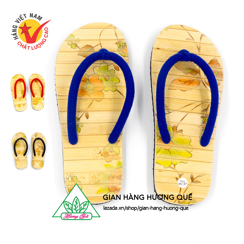 Dép Tre, dép đi trong nhà ngăn ngừa mồ hôi chân, giữ ấm/làm mát bàn chân, chống nhiễm khuẩn, nguyên liệu tự nhiên (Tre, vải cotton,...) DT-05