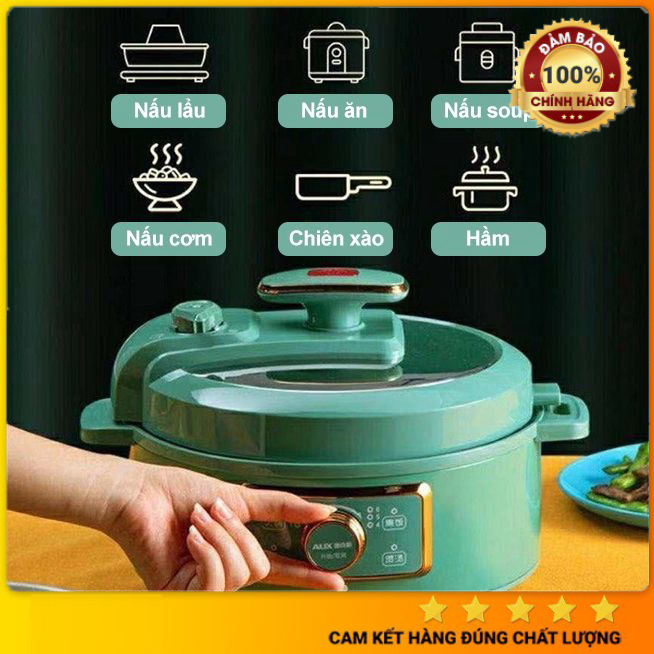 Nồi áp suất điện NineShield KB-618, AUX chính hãng - Nồi áp suất đa năng - Dung tích 3 Lít - Lòng nồi 5 lớp - Bảo hành toàn quốc