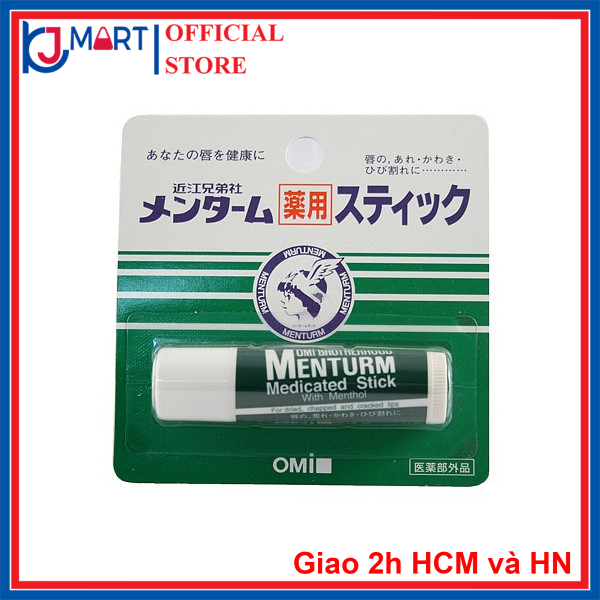 [HCM] SON DƯỠNG MÔI OMI MENTURM CỦA NHẬT (THỎI 4GR), giúp làm mềm môi, chống nứt nẻ cho môi, son có hương vị bạc hà thơm mát