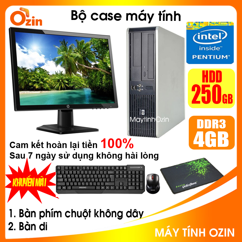 [Trả góp 0%]Bộ case máy tính HP CPU Dual Core E5xxx / Core i3-4130 / Ram 4GB / HDD 250GB-500GB / SSD 120GB-240GB + Màn hình + [QUÀ TẶNG] HPI34 + M - OZ