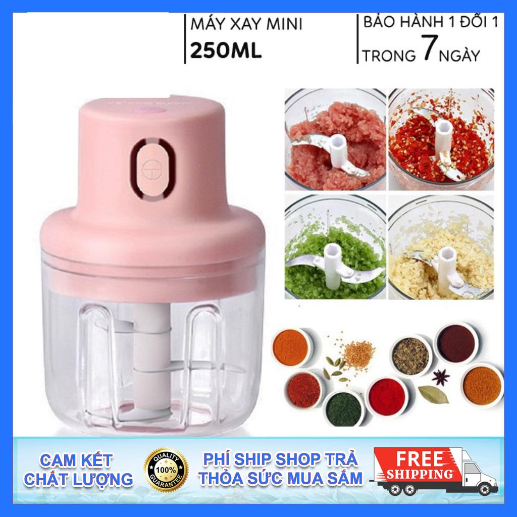 Máy Xay Mini Sạc Điện Cầm Tay, Xay Thịt, Xay Đồ Ăn Dặm Cho Bé, Gia Vị, Tỏi, Ớt Siêu Tiện Dụng Cho Bạn