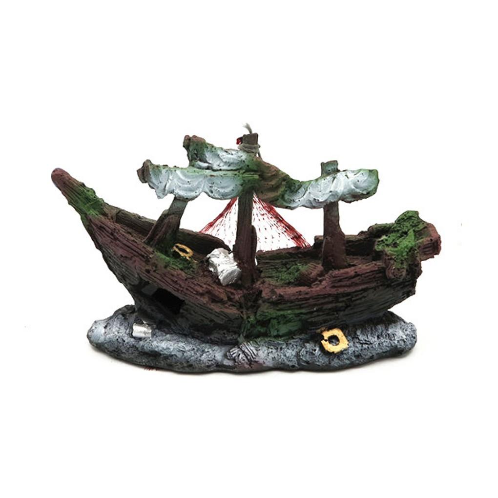 mô hình tàu đánh cá trang trí hồ cá, bể cá cảnh để bàn
