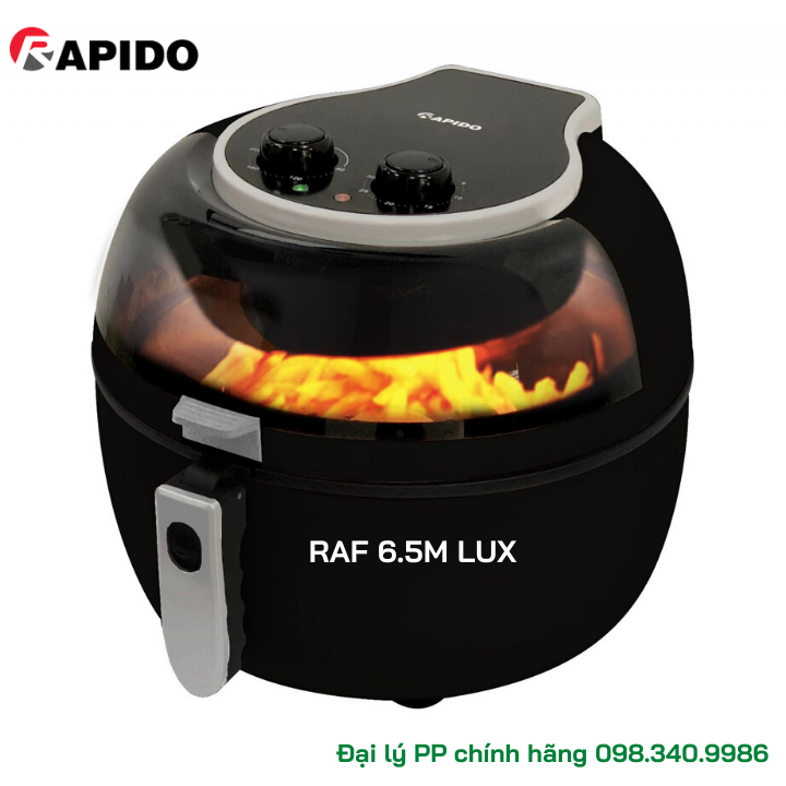 Nồi chiên không dầu rapido raf6.5m lux noi chien khong dau 6.5l