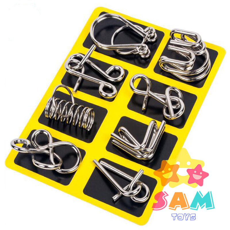 Bộ 8 món trò chơi giải đố tháo lắp khung sắt Iron Puzzle - Phát triển tri thông minh, sáng tạo cho bé.