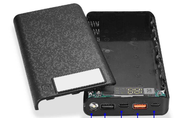 Box sạc nhanh qc 3.0 8 cell 18650 không pin màu đen ver.2019