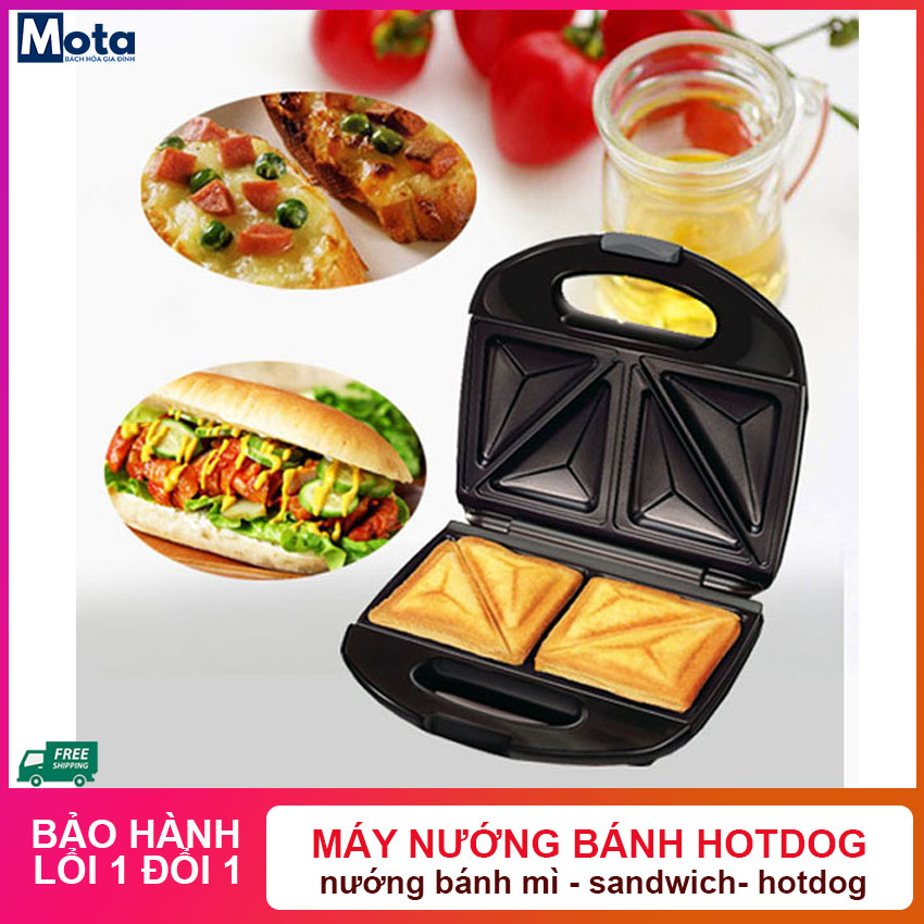 Máy Làm Bánh Hotdog - Máy Nướng Bánh Hotdog, sanwich, bông lan- Phiên bản mới chống dính tốt hơn - BACHHOAMOTA