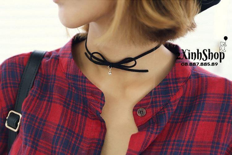 [HCM]Vòng cổ choker nhung mặt pha lê CK002