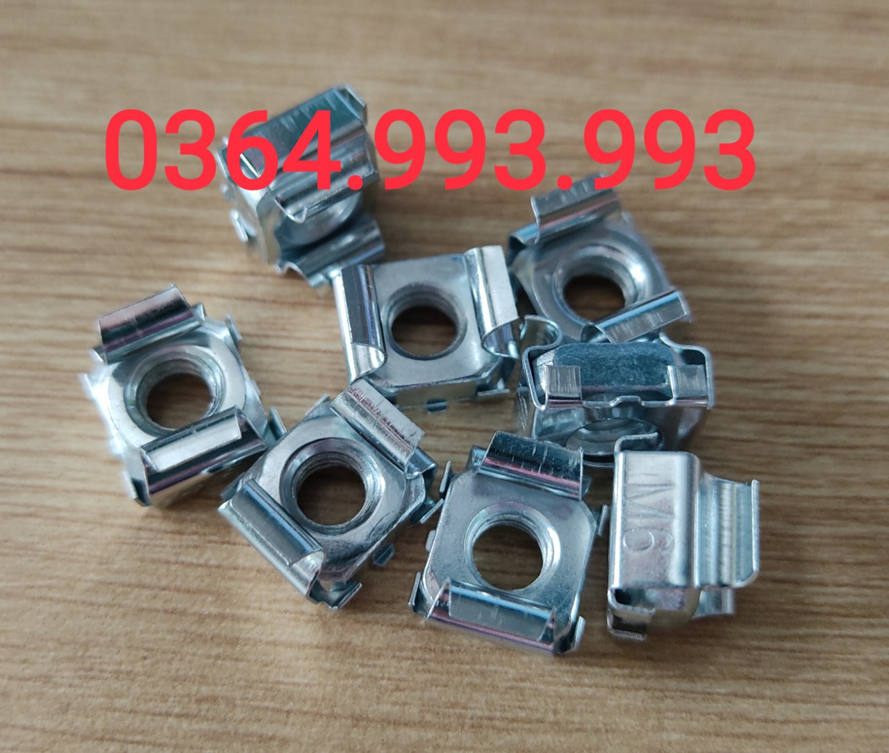 Gói 100 cái Tán cài M6/Ecu cài M6/Đai ốc cài M6. Chất liệu: Mạ niken