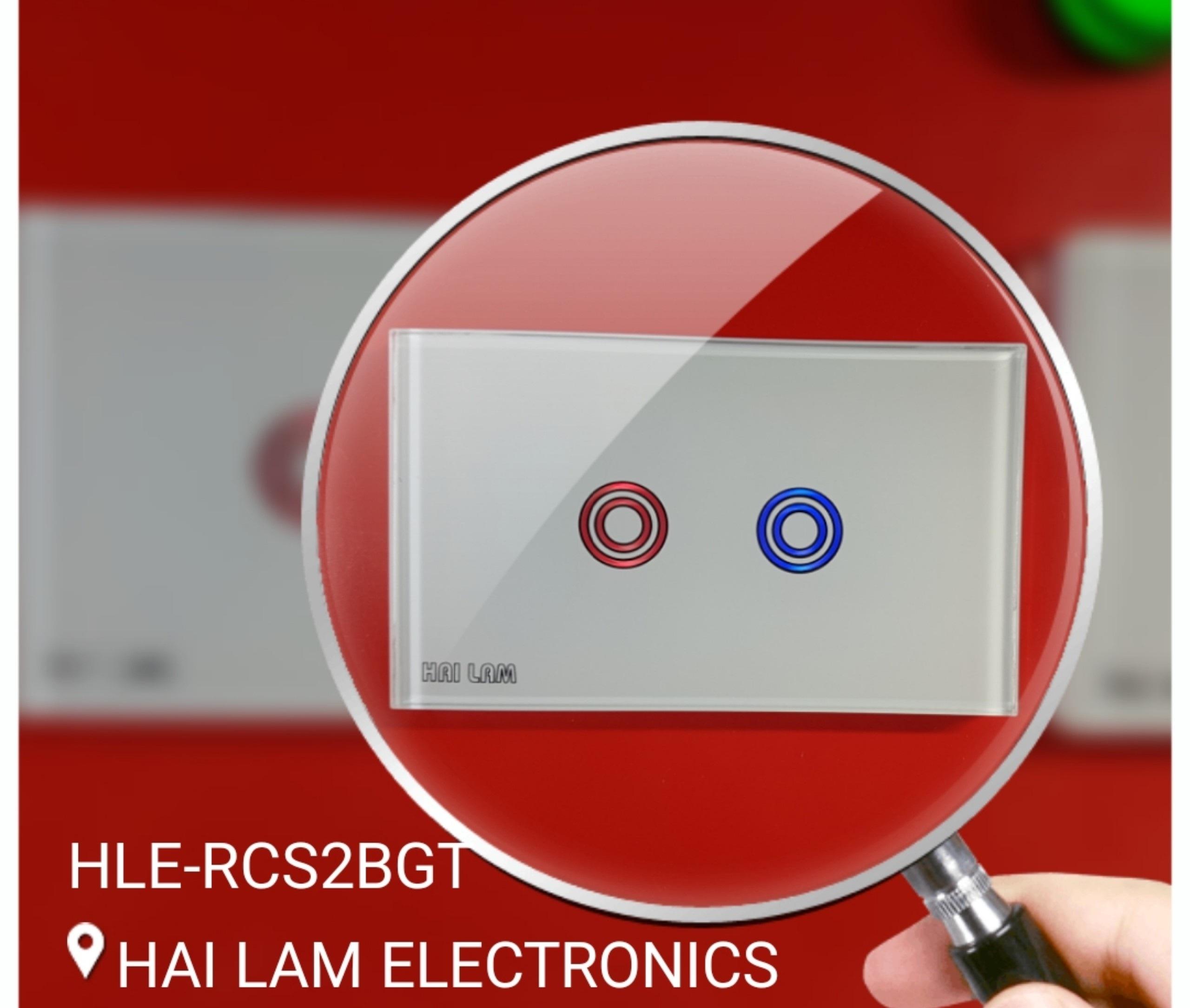 Công tắc cảm ứng âm tường điều khiển từ xa bằng tay điều khiển. Công Tắc Điện Thông Minh 2 Nút - HLE-RCS2BGT