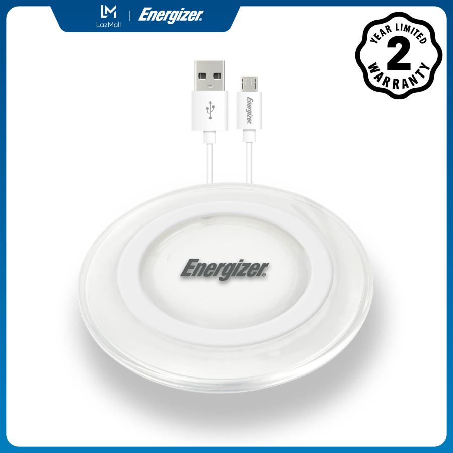 Đế sạc không dây Energizer 5W, kèm cáp MicroUSB màu trắng - WLACWH4