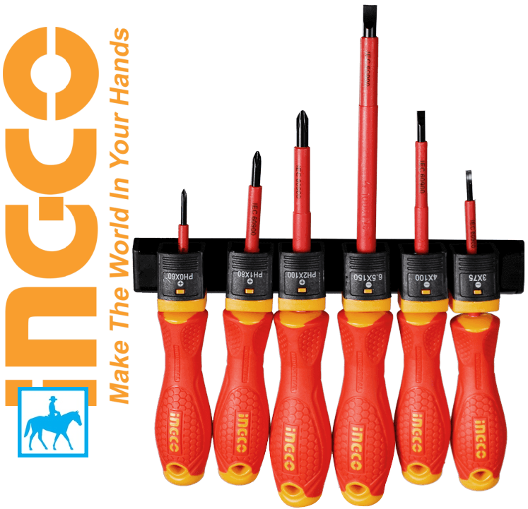 Bộ 6 tua vít cách điện 1000v có nam châm insulated screwdriver ingco total hkisd0608 điện sài gòn