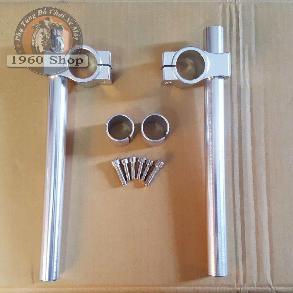 Ghi đông clip on Cafe racer nhôm cnc kích thước 26 - 30mm Phù hợp độ Cafe Racer Tracker Win CD 67 Dream CUB và các loại xe máy