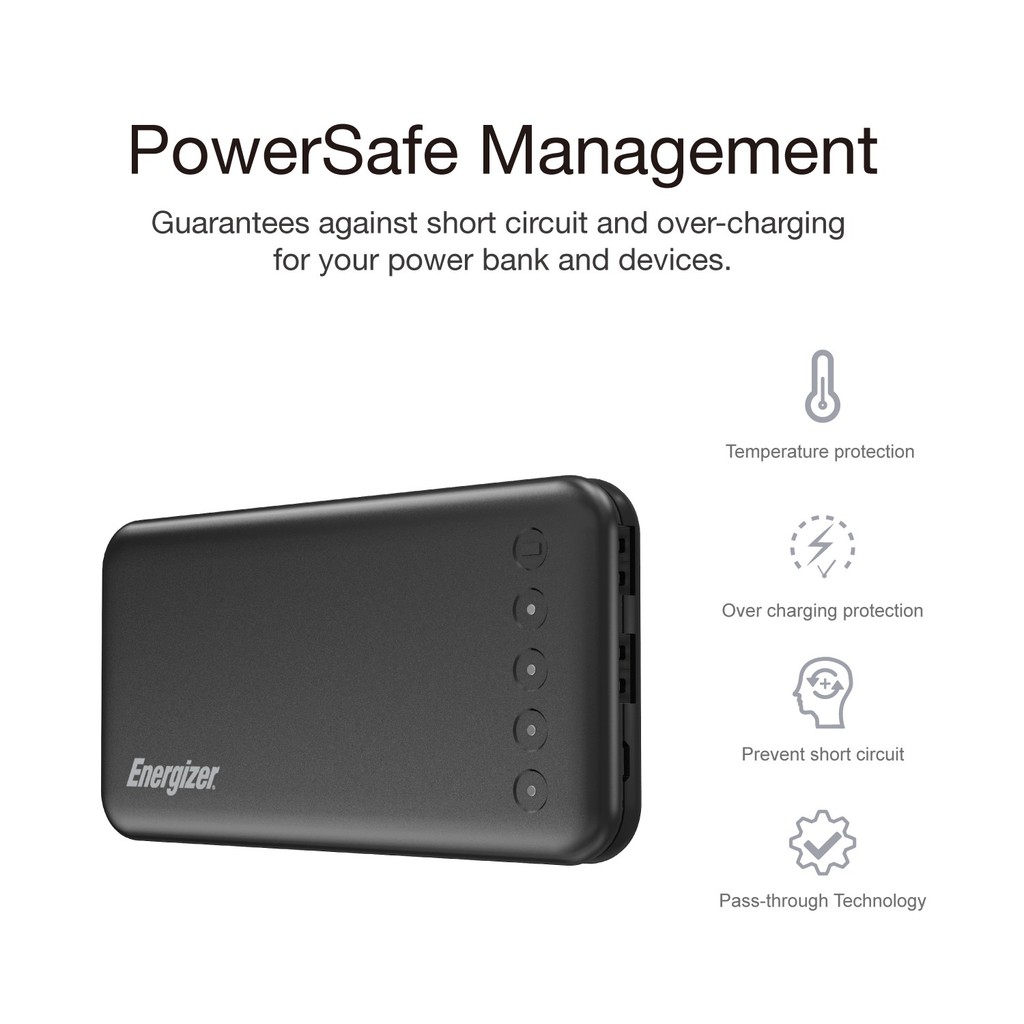 Pin sạc dự phòng energizer chiến binh 10.000mah lõi lithium polymer - ue10022