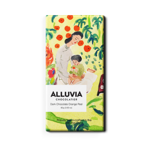 Dark chocolate alluvia 70% with orange peel 80gr