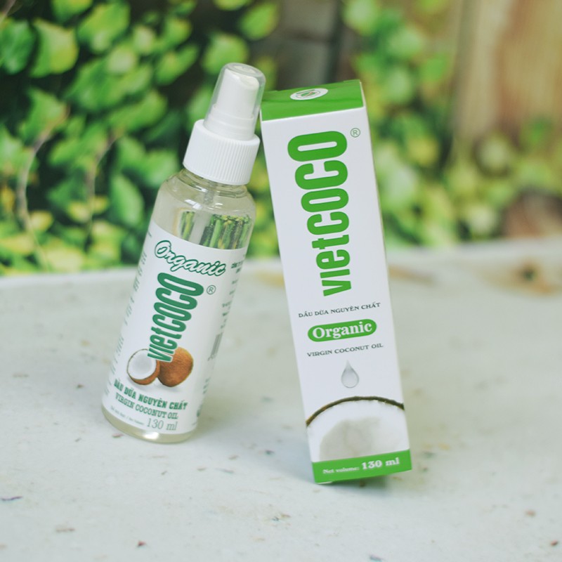 TINH DẦU DỪA CHAI XỊT 130ML ,100% NGUYÊN CHẤT ÉP LẠNH ORGANIC VIETCOCO