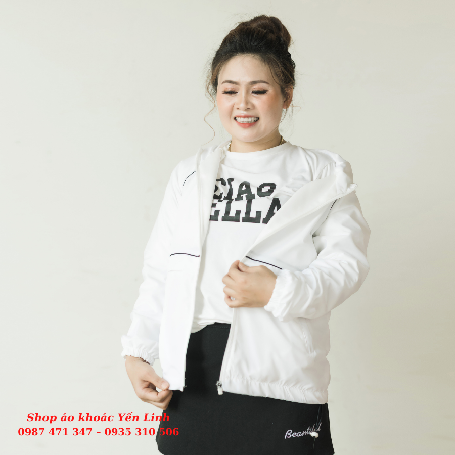 [YẾN LINH STORE]Áo khoác gió nữ 2 lớp, form rộng, có túi trong, dây gân nổi thiết kế cao cấp OAM