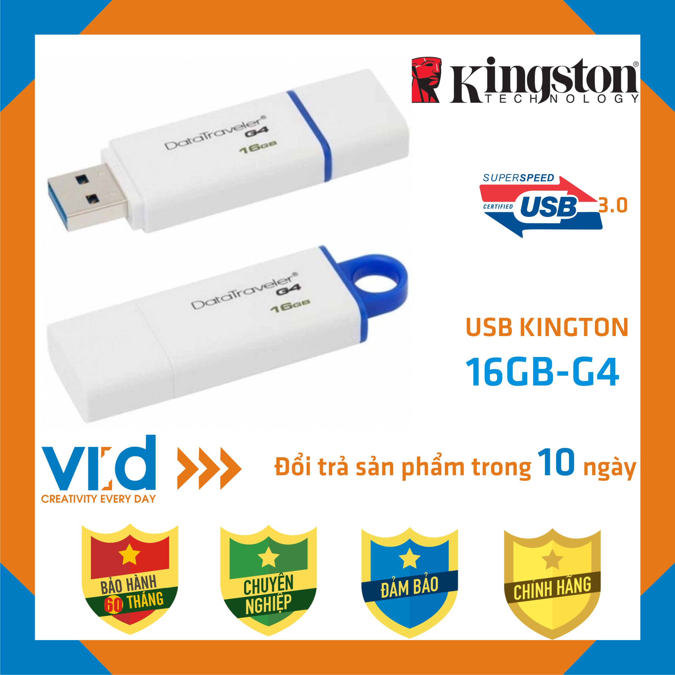 USB Kington 3.0 DataTraveler G4-16GB - Bảo hành 60 tháng !!!