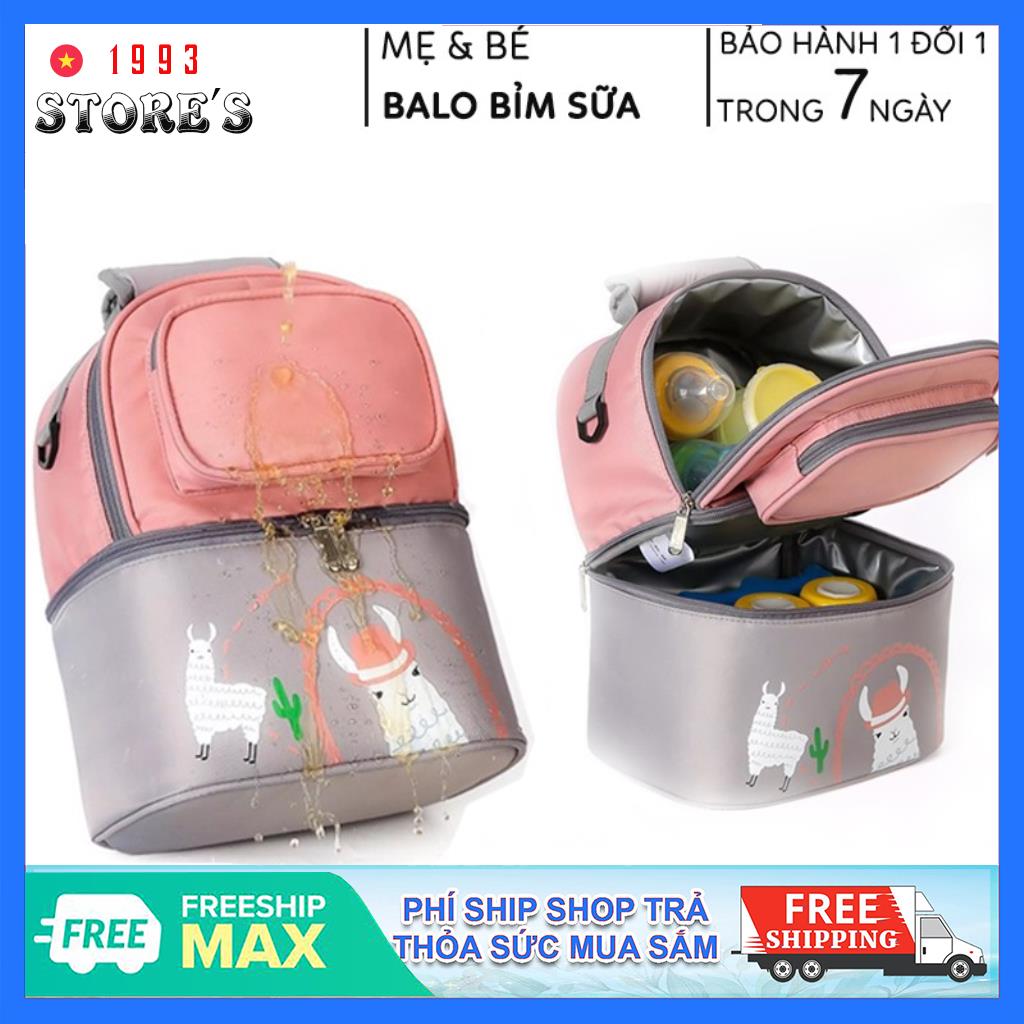 Balo bỉm sữa giữ nhiệt vcool mẫu mới 2021, balo giữ nhiệt bảo quản đồ cho bé đi học