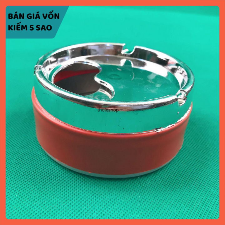 Gạt tàn - Gạt tàn thuốc nắp xoay bằng inox - Gạt tàn thuốc có nắp đậy thông minh