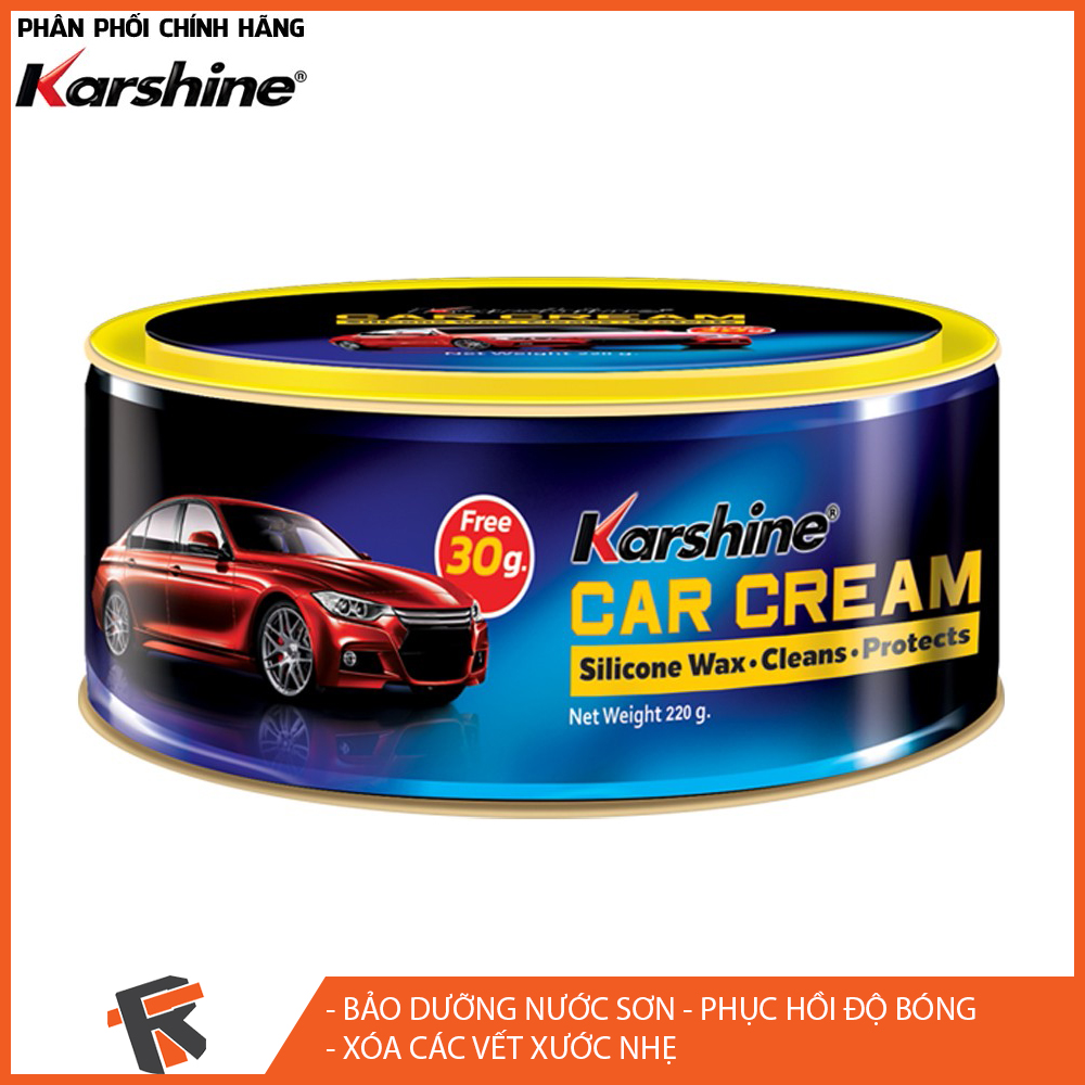 [HCM]Kem đánh bóng sơn xe Karshine Car Cream 220g chăm sóc xe bảo dưỡng sơn xóa vết xước sản xuất tại Thái Lan