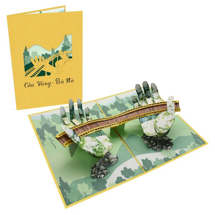 Thiệp 3D pop up Cầu Vàng Đà Nẵng
