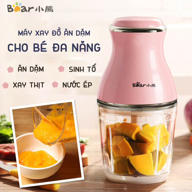 Máy xay cho em bé ăn dặm, xay thịt, xay sinh tố, xay trộn dung tích 0.6l bear qsj-b02u2 và bear qsj-b02r1 chính hãng
