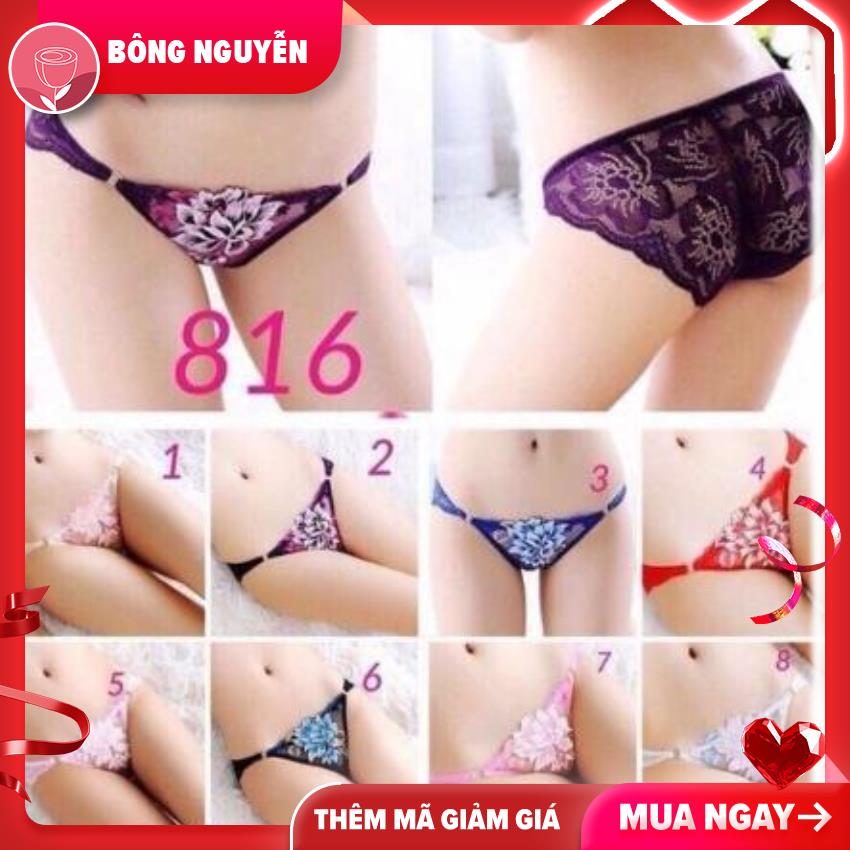 COMBO 10 QUẦN LÓT SỊP NỮ REN SEXSY THÊU HOA HỒNG