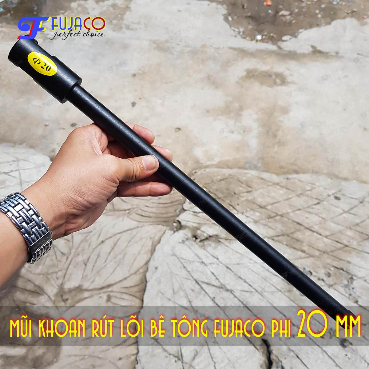 Mũi khoan rút lõi bê tông phi 20 mm - fujaco