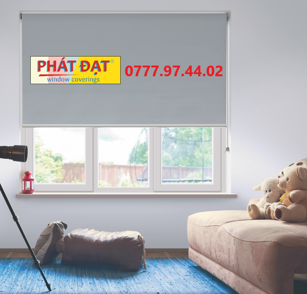 (1450x1500) Rèm sáo cuốn, màn cuốn vải trơn 6 màu, chống nắng 100%, đặt theo yêu cầu