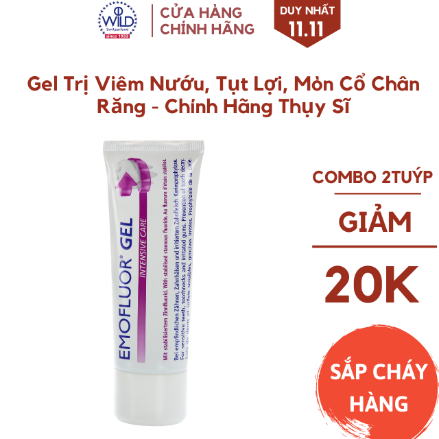 Gel Hỗ Trợ Điều Trị Viêm Nha Chu, Tụt Lợi, Đau Nhức Răng, Mòn Cổ Chân Răng Emofluor Gel 75 ml