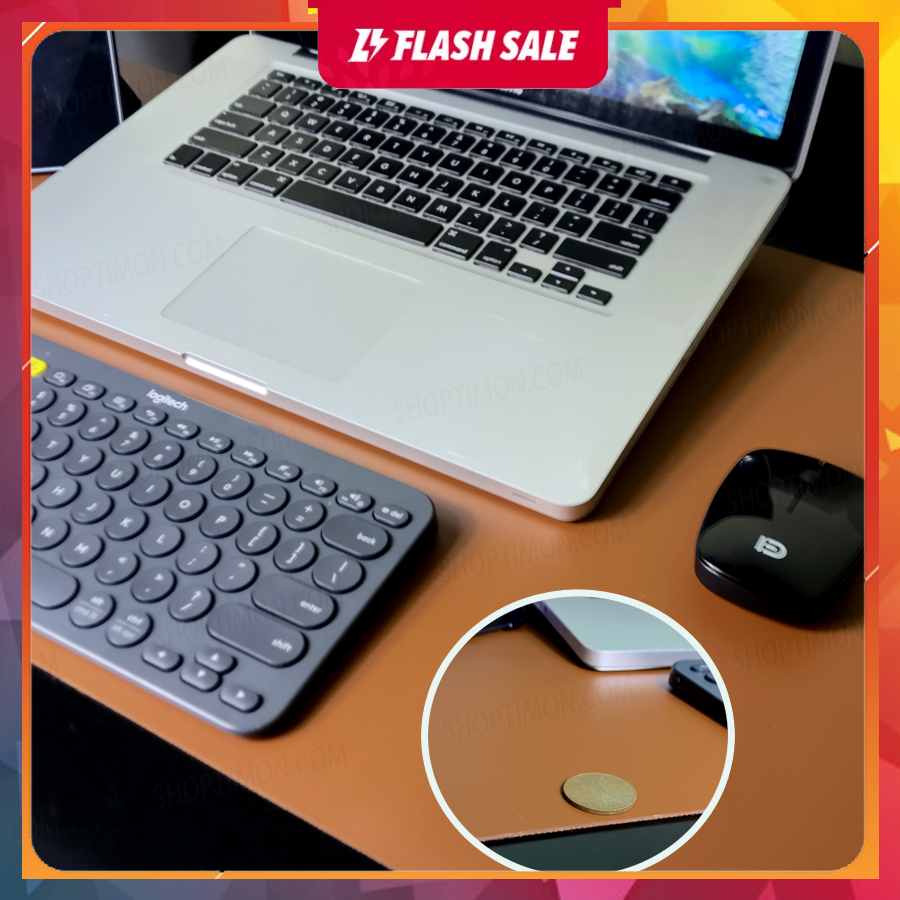 Thảm Da Trải Bàn Làm Việc Deskpad (40x80) - 2.0mm | Màu Nâu ( Da Láng )