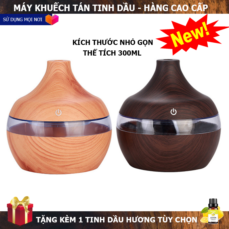 Máy phun sương tinh dầu 300ml, máy khuếch tán tinh dầu, máy phun tinh dầu, đèn khuếch tán tinh dầu, máy xông tinh dầu cao cấp, máy khuếch tán tinh dầu cao cấp - Khuếch tán hương thơm, giúp không khí trong lành, hỗ trợ hệ hô hấp