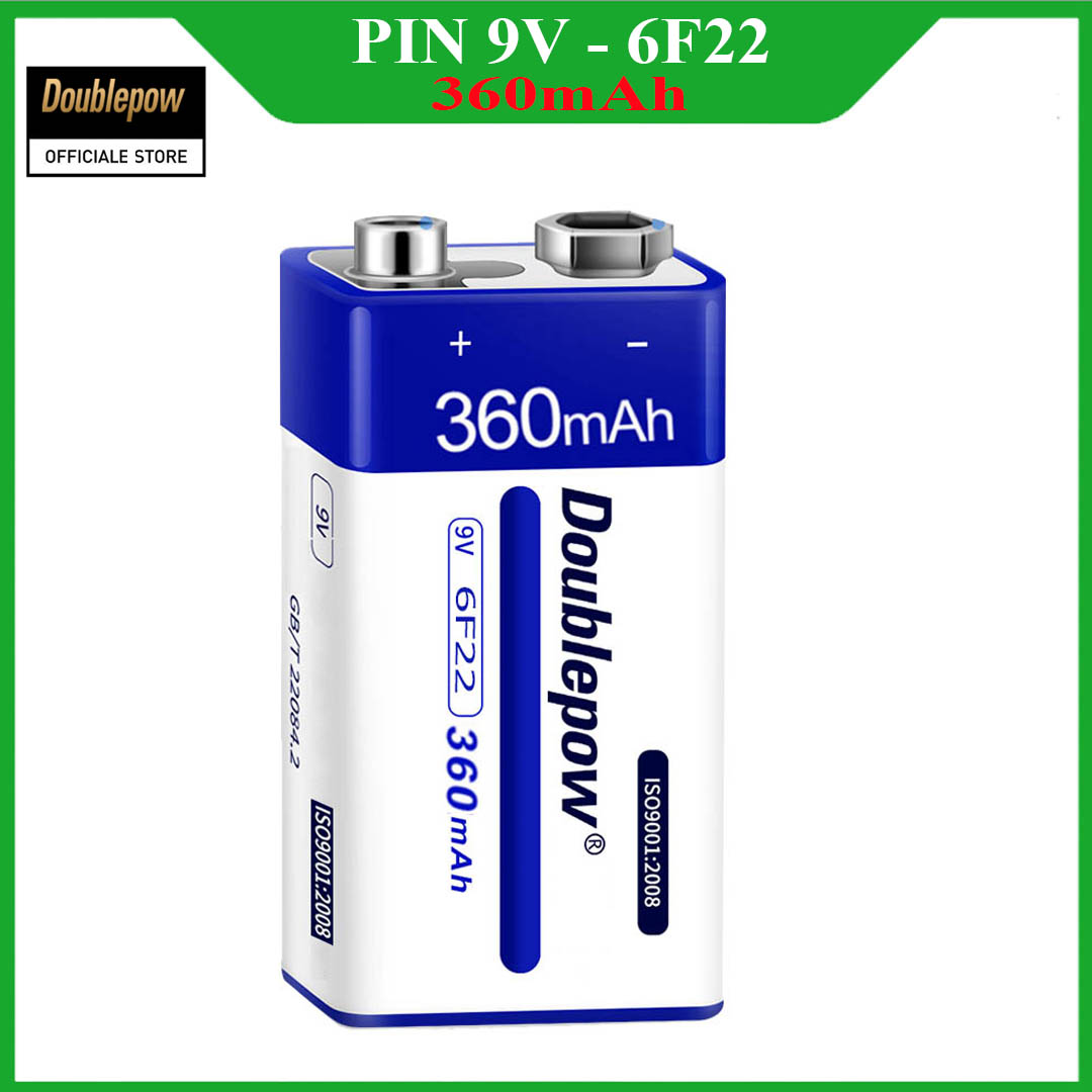 Pin sạc 9v 360mah doublepow - pin chính hãng