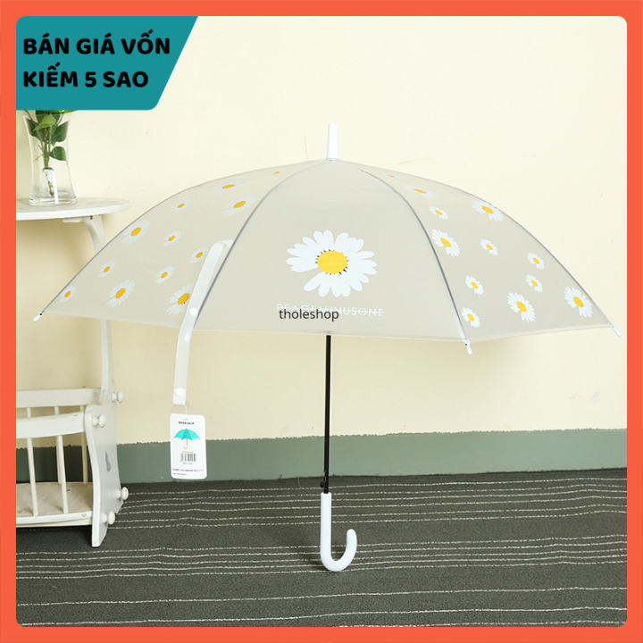 [HCM]Cây dù che mưa hình hoa cúc hoa mi - Dù che mưa trong suốt hình hoa - Dù che mưa mẫu mới cho nữ - Ô che mưa gấp trong suốt hình hoa gấp gọn [GIÁ VỐN]