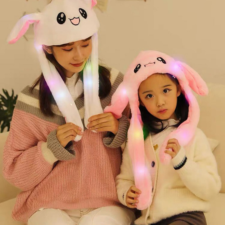 Nón tai thỏ vẫy theo nhạc bằng lông siêu cute
