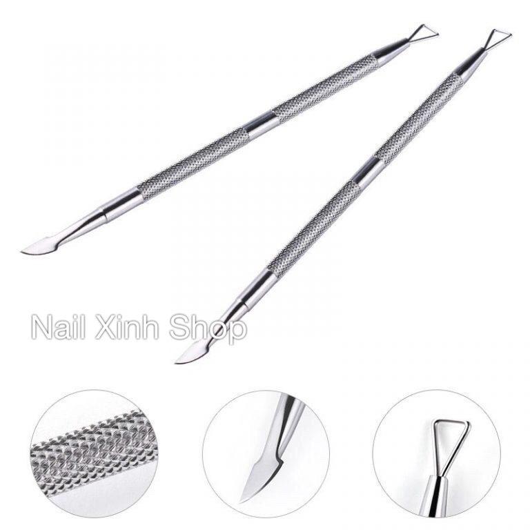 Cây sủi gel inox 2 đầu cạo phá sơn gel - đẩy da chuyên dụng