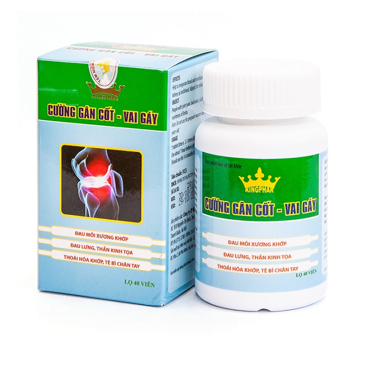 Viên Uống Cường Gân Cốt - Vai Gáy Kingphar - Giúp giảm đau vai gáy, đau lưng , tê bì chân tay , đau dây thần kinh tọa - hộp 40 Viên - Kingphar1
