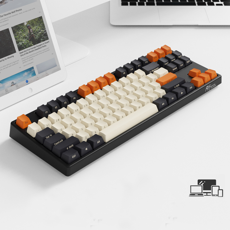 Bàn phím cơ Bluetooth Royal Kludge RK987 PBT Keycap I RK987 Mechanical Bluetooth Gaming Keyboard -Wired/Wireless Bluetooth Mini Portable Keyboard Gaming/Office for iOS Android Windows and Mac with Programmer
