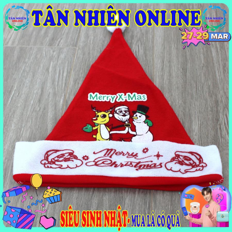Mũ nón ông già Noel bằng vải nỉ mỏng (Loại Tốt) có size cho người lớn và trẻ em cho giáng sinh ấm áp