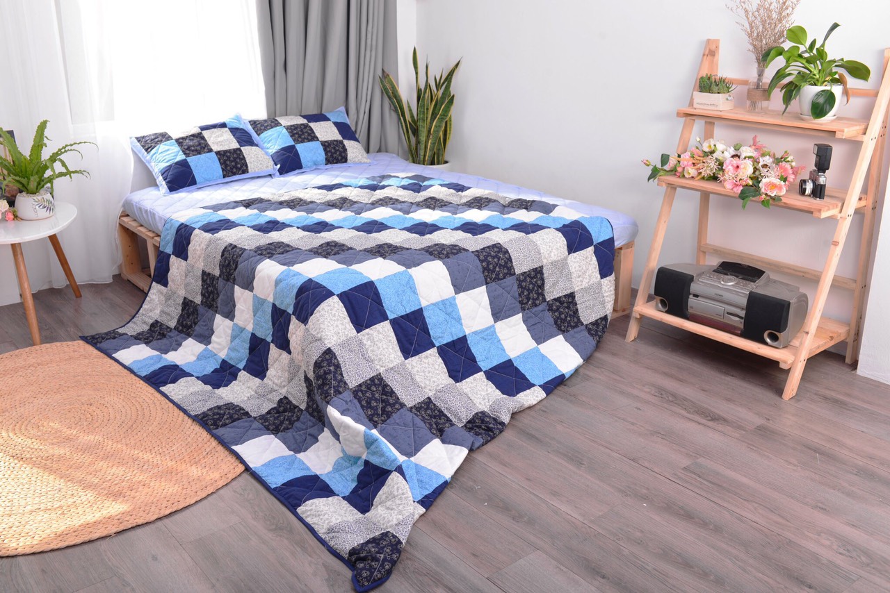 [Trả góp 0%] Bộ chăn ga gối quilt handmade hàng cao cấp thiết kế riêng vải hàn quốc số lượng có hạn