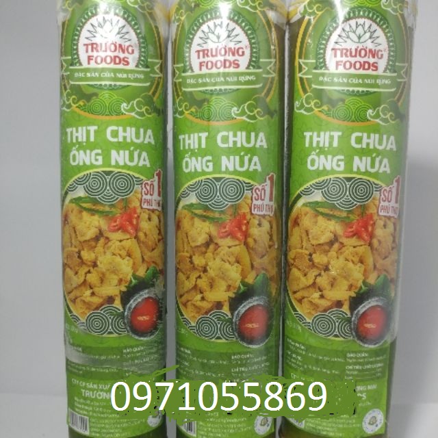 Thịt chua Ống Nứa Nghị Thịnh Trường Food Loại 1. Tặng 100g lá sung,lá mơ để cuốn