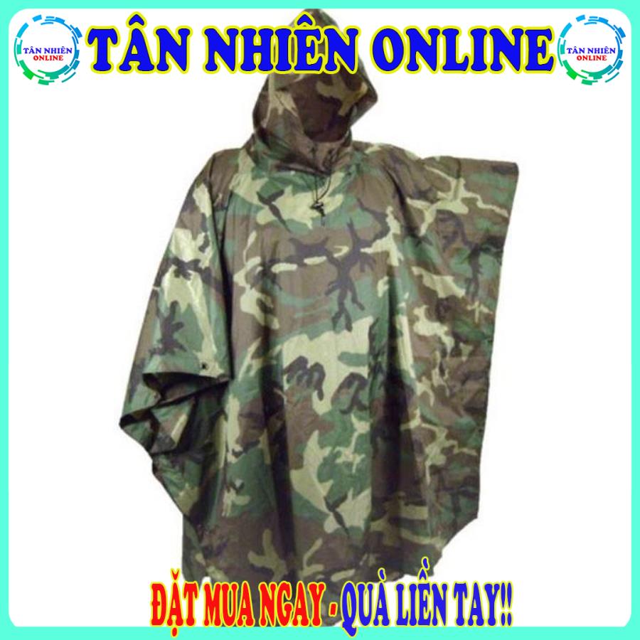 Áo  mưa lính ràn ri loại to vải dù che mưa chống nước giá rẻ