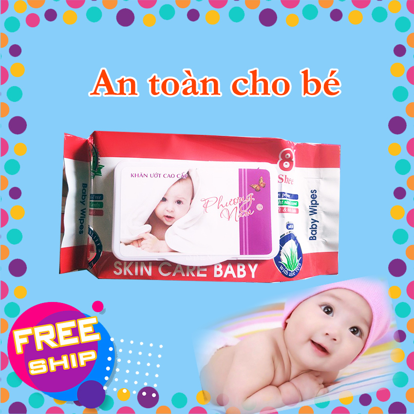 Khăn ướt cao cấp phương nam 80gr Baby Wipes an toàn cho bé hạn sử dụng 3 năm