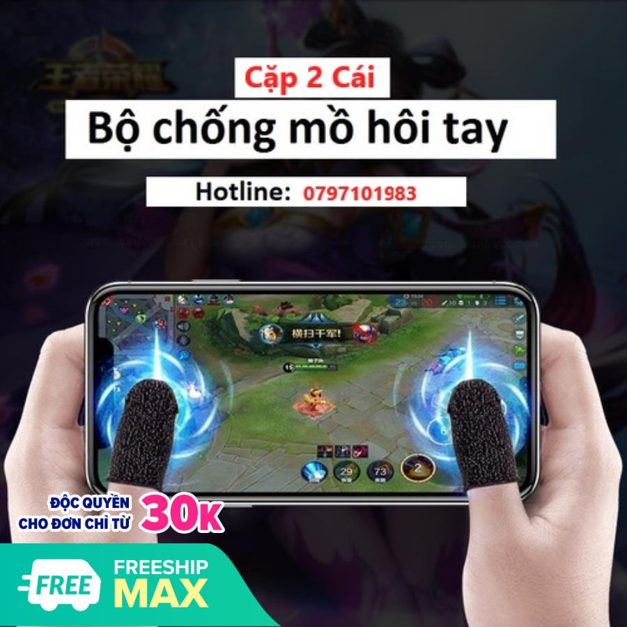 Cặp bọc đầu ngón tay 2 cái Găng tay vải sợi siêu dẫn cao cấp chống đổ mồ hôi khi chơi Game Tương thích cho các game bao gồm PUBG Rules of Survival Knives Out Survivor Royale Critical OpsBao Tay Chơi Game Mystore247