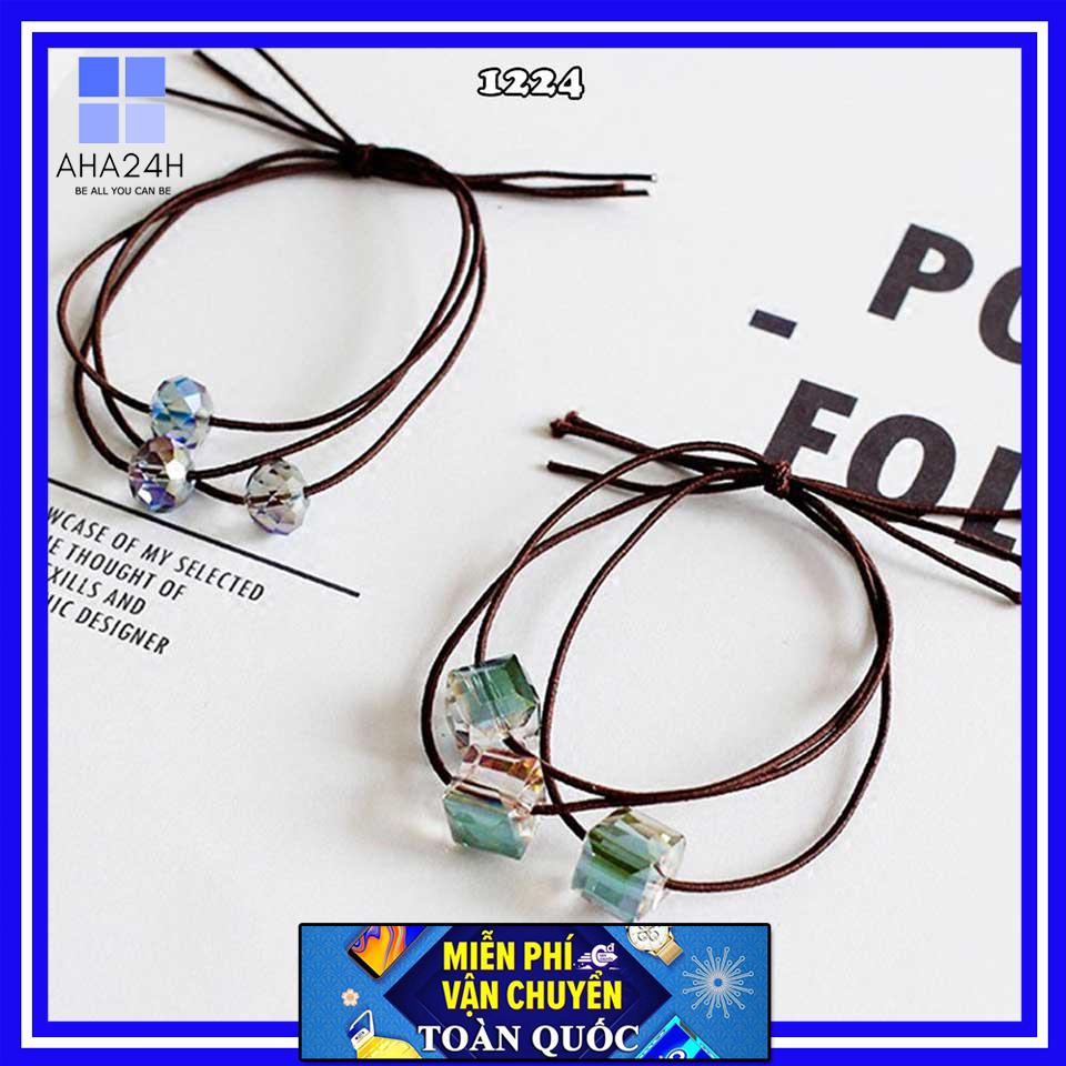 Dây cột tóc thun mix đá sành điệu ah1224