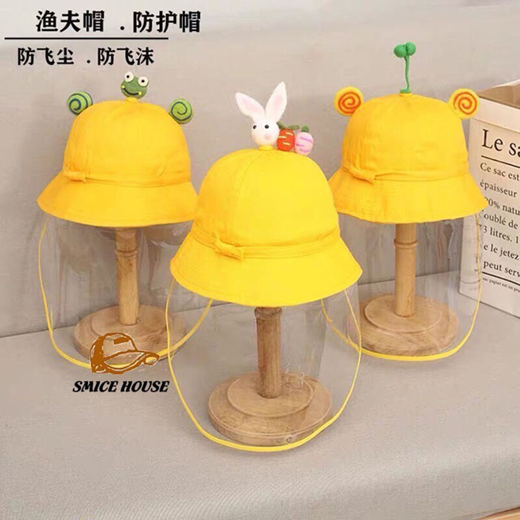 Mũ có kính chống dịch chống giọt bắn cho trẻ em nón tai bèo chắn bụi cho bé