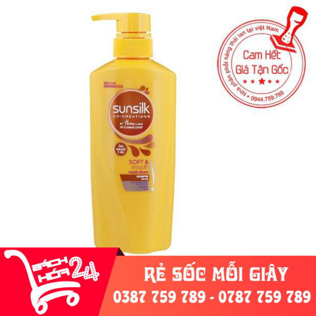 Dầu gội sunsilk soft & smooth thái lan 450ml - màu vàng